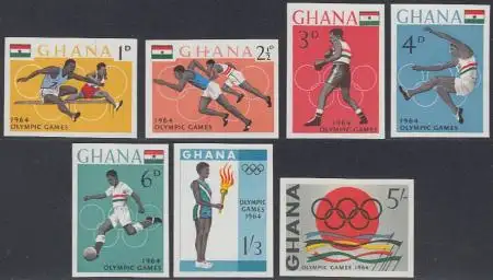 Ghana Mi.Nr. 188-94B Olympia 1964 Tokio (7 Werte)