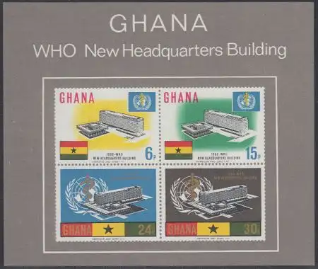 Ghana Mi.Nr. Block 20 Einweihung des neuen Amtssitzes der WHO in Genf 