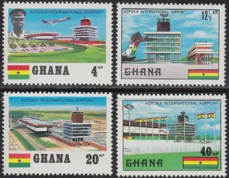 Ghana Mi.Nr. 393-96 Eröffnung des Int. Flughafens Kotoka (4 Werte)