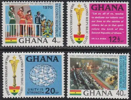 Ghana Mi.Nr. 409-12 Jahrestag der Gründung der 2. Republik (4 Werte)