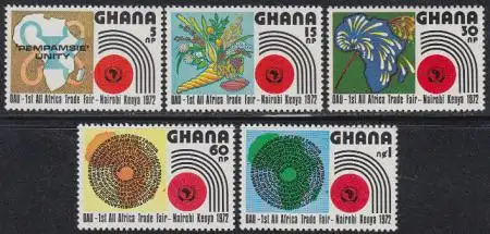 Ghana Mi.Nr. 453-57A Gesamtafrikanische Messe Nairobi (5 Werte)