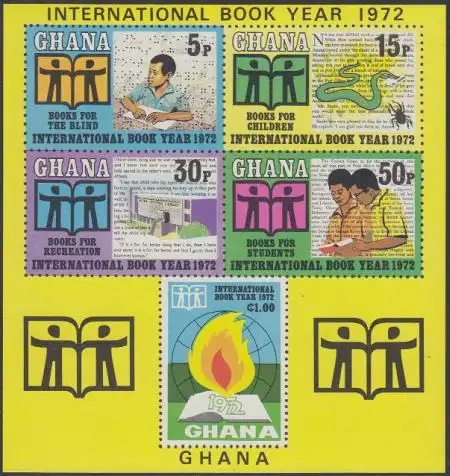 Ghana Mi.Nr. Block 45 Int. Jahr des Buches 