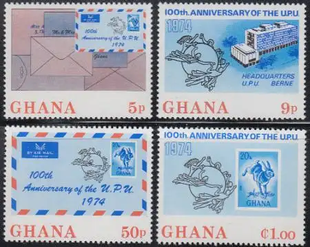 Ghana Mi.Nr. 548-51A 100Jahre UPU (4 Werte)