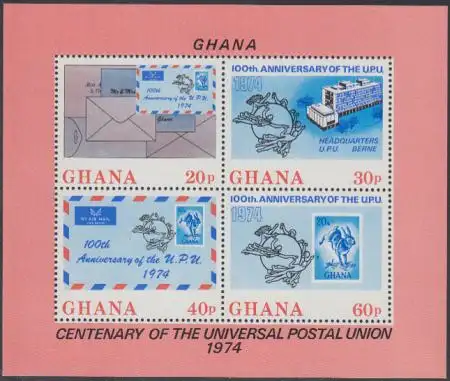 Ghana Mi.Nr. Block 55A 100Jahre UPU 