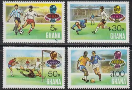 Ghana Mi.Nr. 564-67A Fußball-WM 1974 (4 Werte)