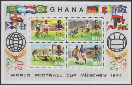 Ghana Mi.Nr. Block 57A Fußball-WM 1974 