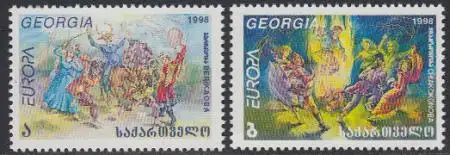 Georgien Mi.Nr. 296-97 Europa 1998, Nat. Feste und Feiertage  (2 Werte)