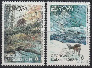 Georgien Mi.Nr. 312-13 Europa 1999, Natur- und Nationalparks (2 Werte)