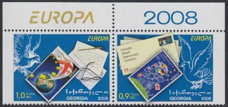 Georgien Mi.Nr. Zdr.560-61D Europa 2008, Der Brief (mit 1x560-61D s.Bild)