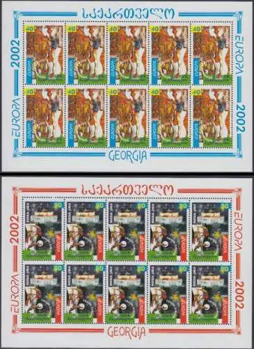 Georgien Mi.Nr. Klbg.397-98A Europa 2002, Zirkus (2 Bögen)