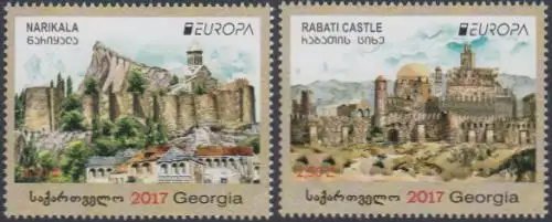 Georgien MiNr. 690-91 Europa 17, Burgen u.Schlösser, Narikala, Rabati (2 Werte)