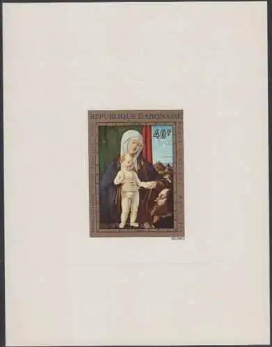 Gabun Mi.Nr. 488V Weihnachten, Gemälde Madonna mit Kind von Basaiti (40)