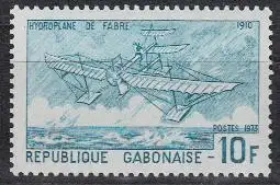 Gabun Mi.Nr. 506b Fabres Wasserflugzeug 1911, blau (10)