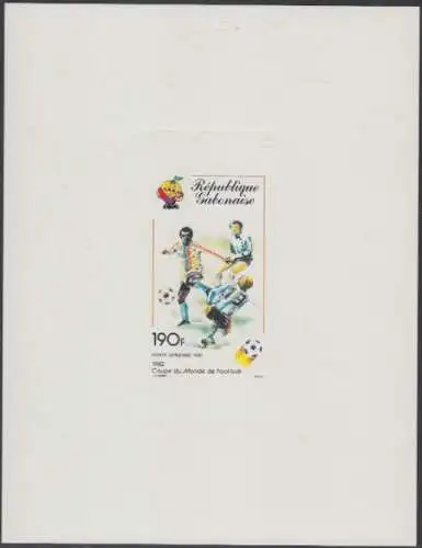 Gabun Mi.Nr. 762V Fußball-WM 1982 Spanien, Spielszene (190)