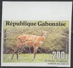 Gabun Mi.Nr. 1055U Wildtiere, Antilope (200)