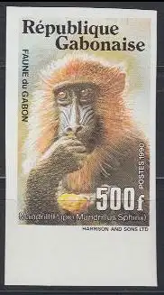 Gabun Mi.Nr. 1056U Wildtiere, Mandrill (500)