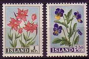 Island Mi.Nr. 323-24 Freim. Blumen (2 Werte)