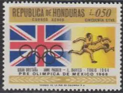 Honduras Mi.Nr. 700 Olympia 1968 Mexiko, brit.Flagge, Laufen (0,50)