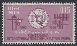 Indien Mi.Nr. 386 100Jahre ITU, Emblem, Telegrafenmast, Antennensystem (0,15)