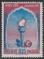 Indien Mi.Nr. 387 1.Todestag Jawaharlal Nehru, Fackel, Rose (0,15)