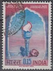 Indien Mi.Nr. 387 1.Todestag Jawaharlal Nehru, Fackel, Rose (0,15)