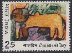 Indien Mi.Nr. 658 Tag des Kindes, Die Kuh, Kinderzeichnung (25)