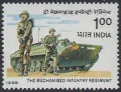 Indien Mi.Nr. 1145 Mechanisiertes Infanterie-Regiment, Soldaten m.Panzer (1,00)