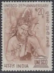 Indien Mi.Nr. 530 25Jahre UNESCO, Felsmalerei in Höhlen von Ajantha (20)