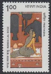 Indien Mi.Nr. 974 100.Geb.Nandalal Bose, Gemälde Erwartung (1,00)