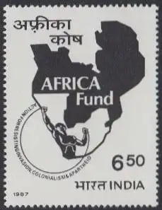 Indien Mi.Nr. 1080 Afrika-Hilfe, Landkarte (6,50)