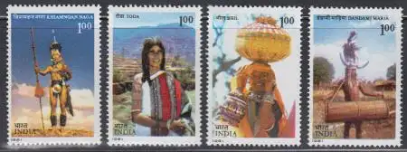 Indien Mi.Nr. 867-70 Indische Stämme (4 Werte)