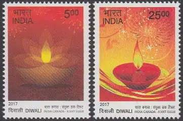 Indien MiNr. 3200-01A Diwali, Öllampen (2 Werte)