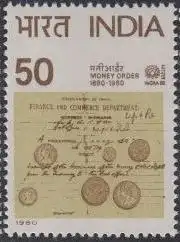 Indien Mi.Nr. 810 Int.Briefmarkenausstellung INDIA '80, Münzen (50)