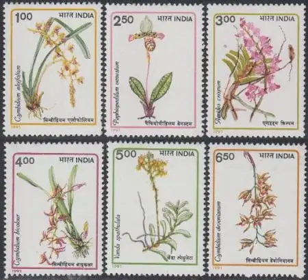 Indien Mi.Nr. 1320-25 Orchideen (6 Werte)