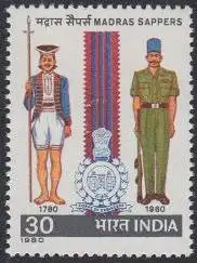 Indien Mi.Nr. 814 200Jahre Pioniere von Madras, Uniformen (30)