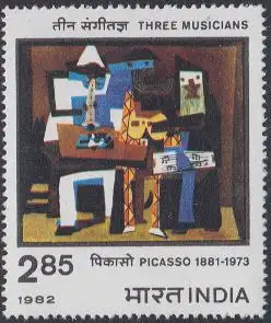 Indien Mi.Nr. 902 100.Geb.Pablo Picasso, Gemälde Drei Musikanten (2,85)