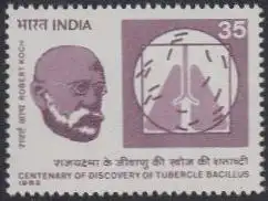 Indien Mi.Nr. 906 100.Jahrestag Entdeckung Tuberkel-Bazillus, Robert Koch (35)