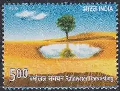 Indien Mi.Nr. 2144 Regenwassernutzung, Sandwüste mit Baum (5,00)