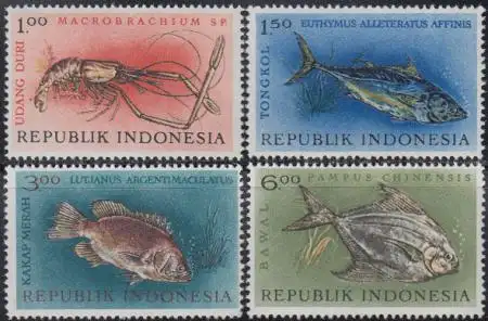 Indonesien Mi.Nr. 392-95 Nationaler Fischereitag (4 Werte)