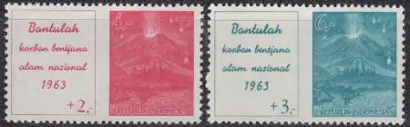 Indonesien Mi.Nr. 407-08 Vulkanausbruch Gunung Agung, Bali (2 Werte)