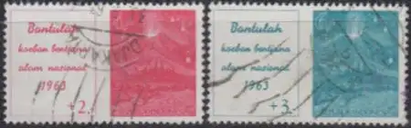 Indonesien Mi.Nr. 407-08 Vulkanausbruch Gunung Agung, Bali (2 Werte)