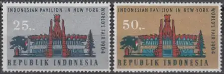 Indonesien Mi.Nr. 444-45 Weltausstellung New York, Indones. Pavillon (2 Werte)