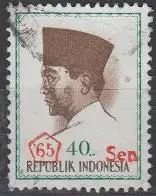 Indonesien Mi.Nr. 509 Freim. Präs.Sukarno, mit rotem Aufdr. '65 und Sen (40)