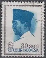 Indonesien Mi.Nr. 524 Freim. Präs.Sukarno, mit Jahreszahl und Währung (30)