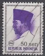 Indonesien Mi.Nr. 526 Freim. Präs.Sukarno, mit Jahreszahl und Währung (50)