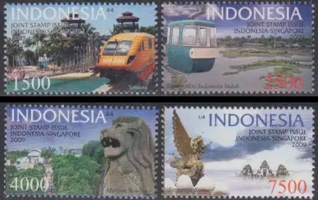 Indonesien Mi.Nr. 2788-91 Sehenswürdigkeiten, u.a. Einschienenbahn (4 Werte)