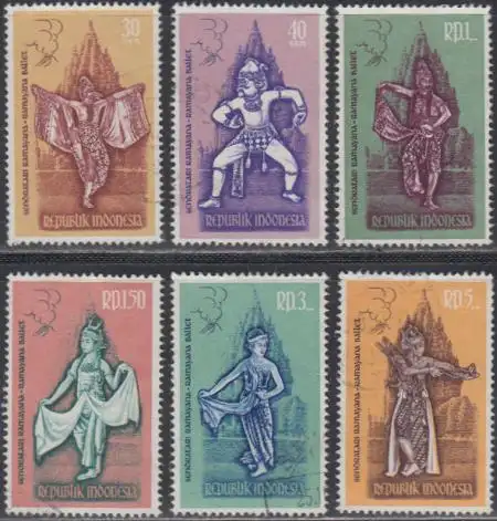 Indonesien Mi.Nr. 323-28 Ramayana-Ballett-Tänzer (6 Werte)