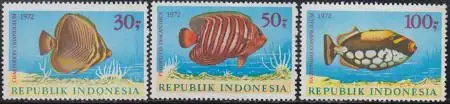 Indonesien Mi.Nr. 722-24 Meeresfische (3 Werte)