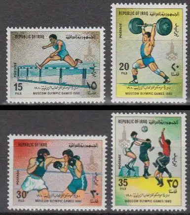 Irak Mi.Nr. 1048-51 Olympische Sommerspiele Moskau (4 Werte)