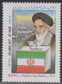 Iran Mi.Nr. 2686 17J. Islamische Republik, u.a. Khomeini, Wahlurne, Flagge (200)